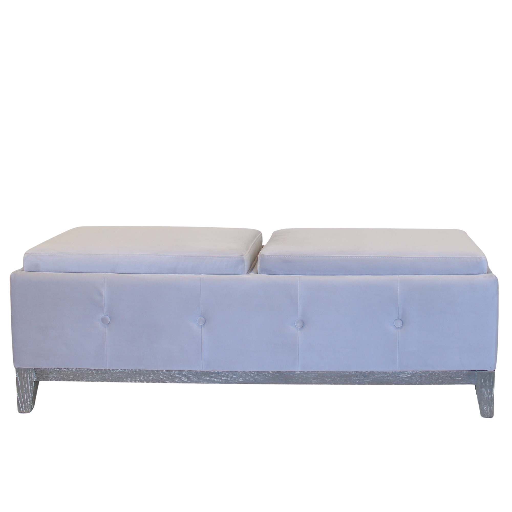 Dual Storage Ottoman - Grey