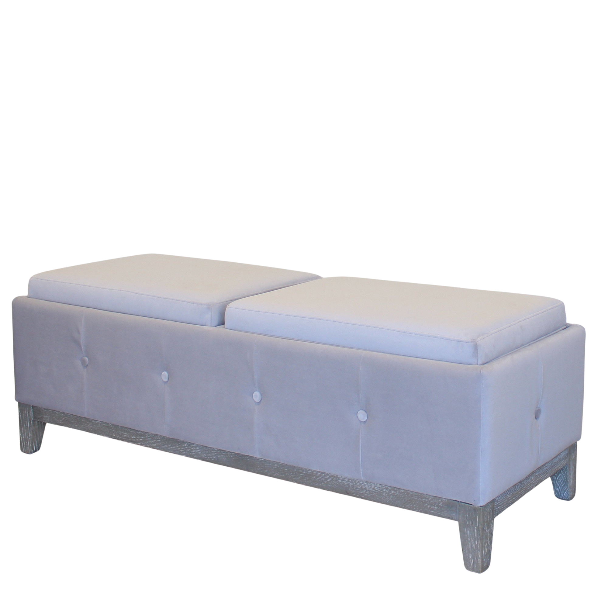Dual Storage Ottoman - Grey