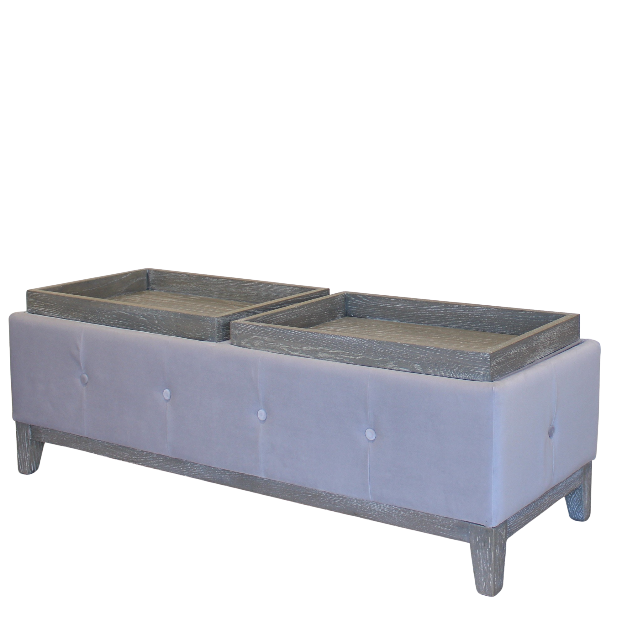 Dual Storage Ottoman - Grey