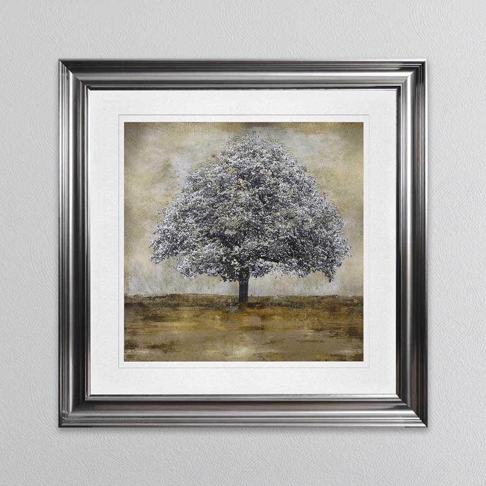 Stately Golden Tree Embellished Picture