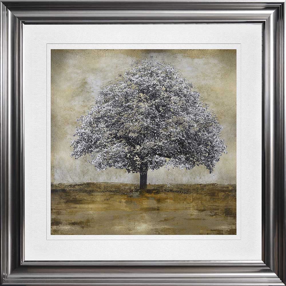 Stately Golden Tree Embellished Picture