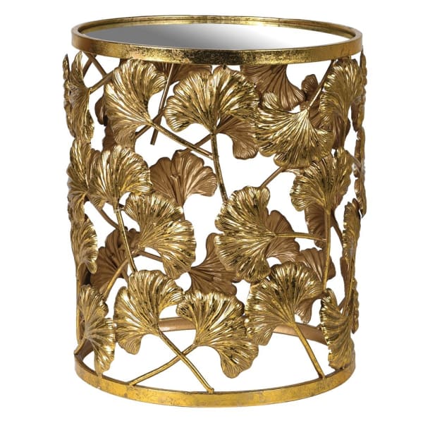 Gold Ginkgo Leaf Side Table