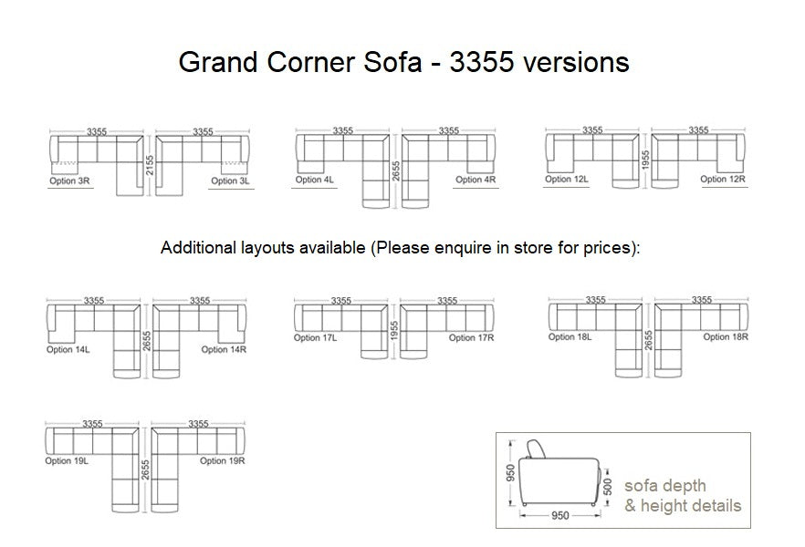 Grand Corner Sofa 3355 Large