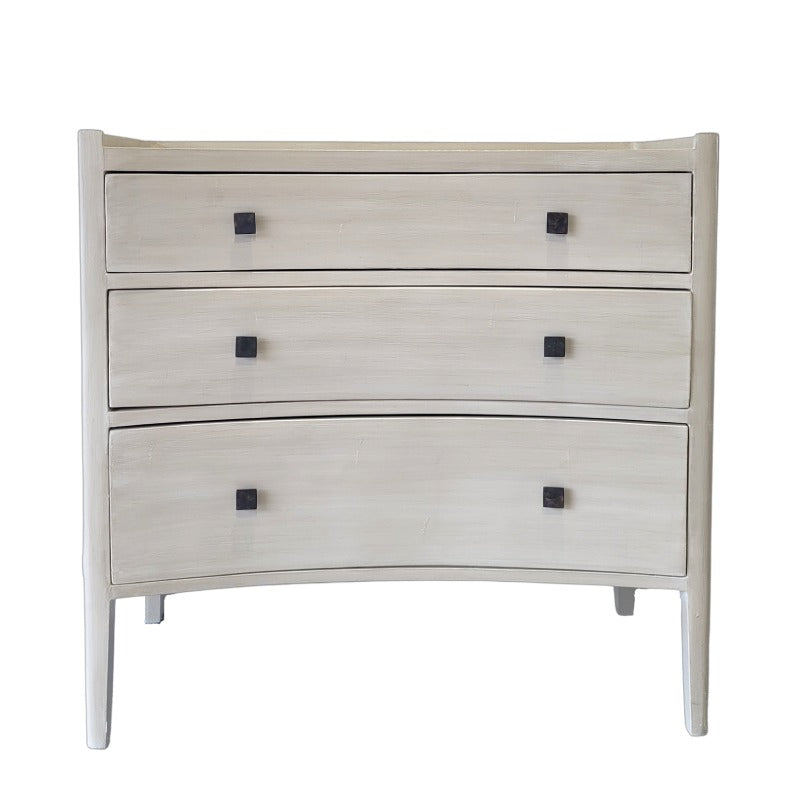 Gustavian Grey 3 Drawer Chest Rattan Top