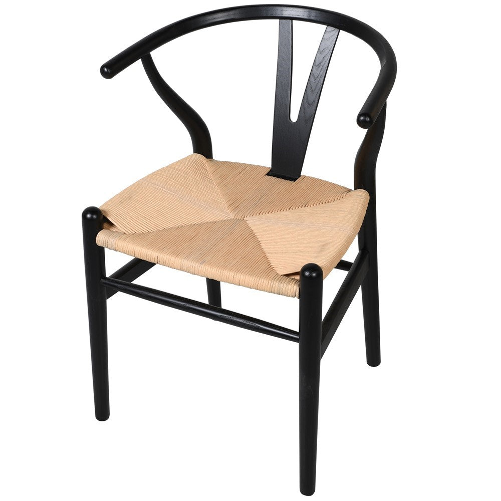 Solid Elm Wishbone Chair Black