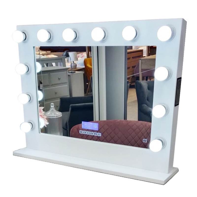 Hollywood Mirror White Frame - Bluetooth