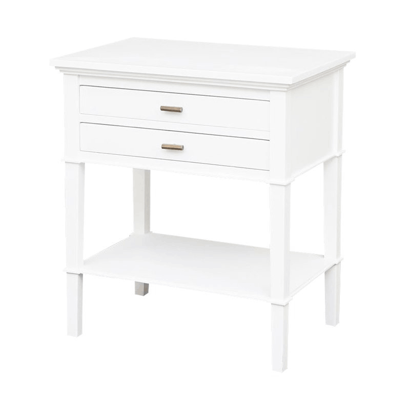 Kinley White 2 Drawer Bedside Table