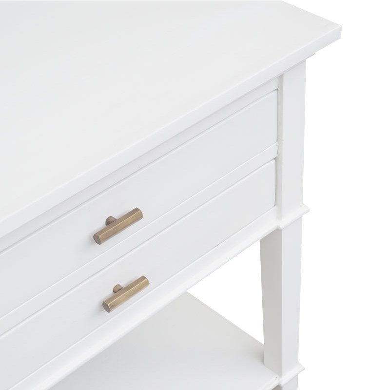 Kinley White 2 Drawer Bedside Table