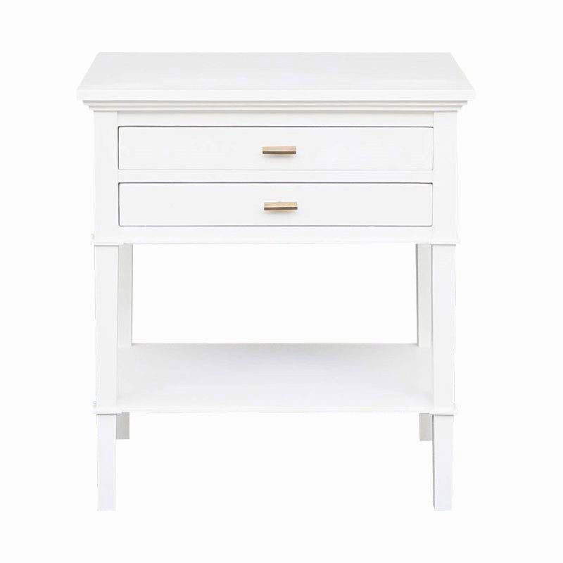 Kinley White 2 Drawer Bedside Table