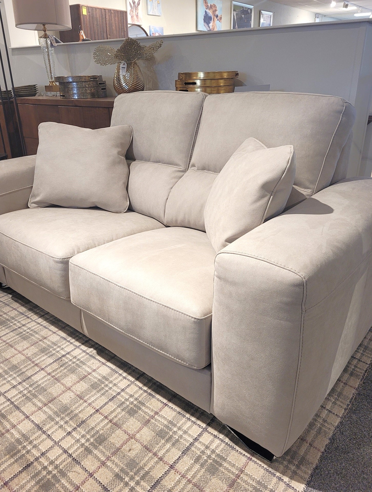 Lauren 3 Seater Slider Sofa - Light Grey