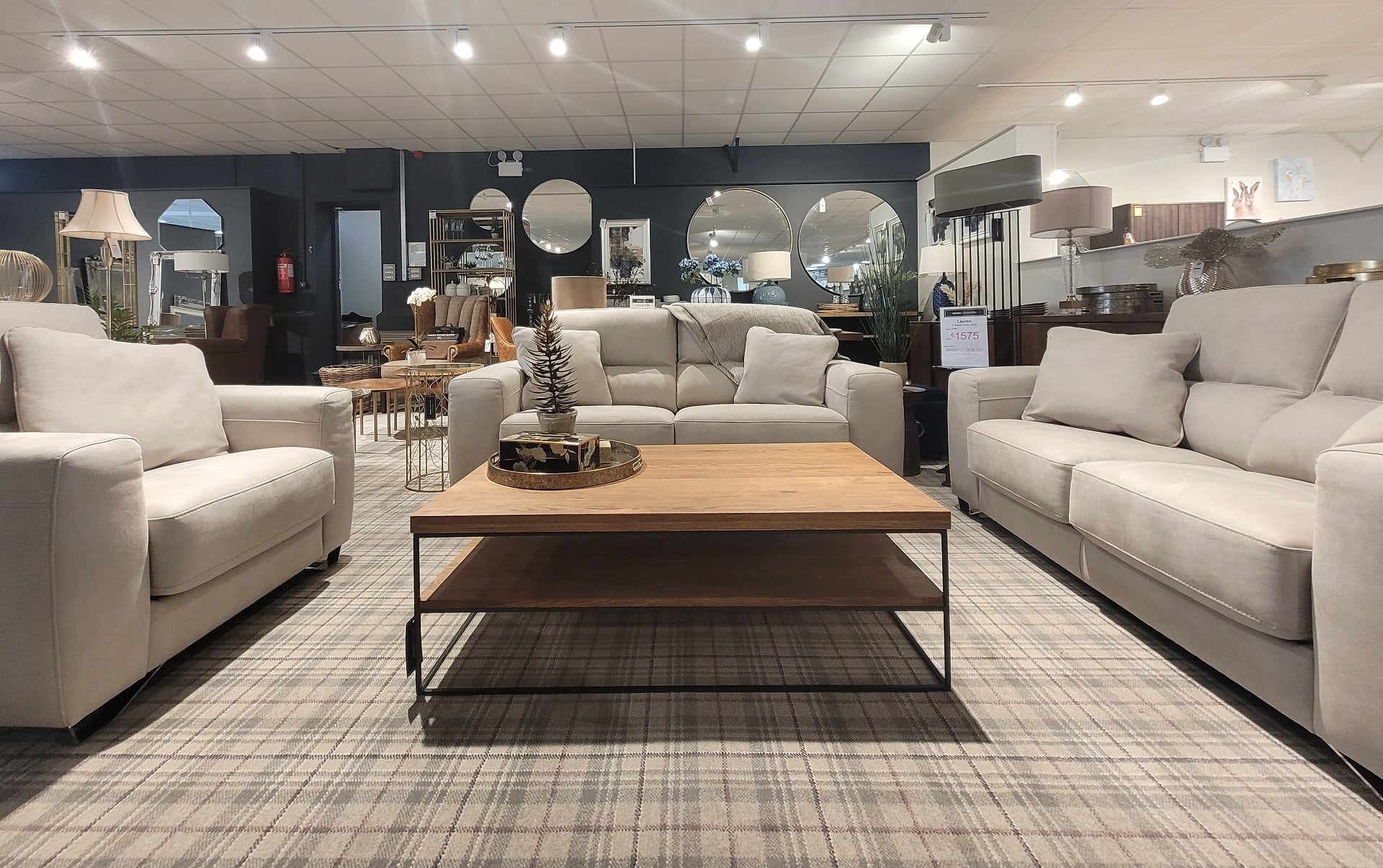 Lauren 3 Seater Slider Sofa - Light Grey