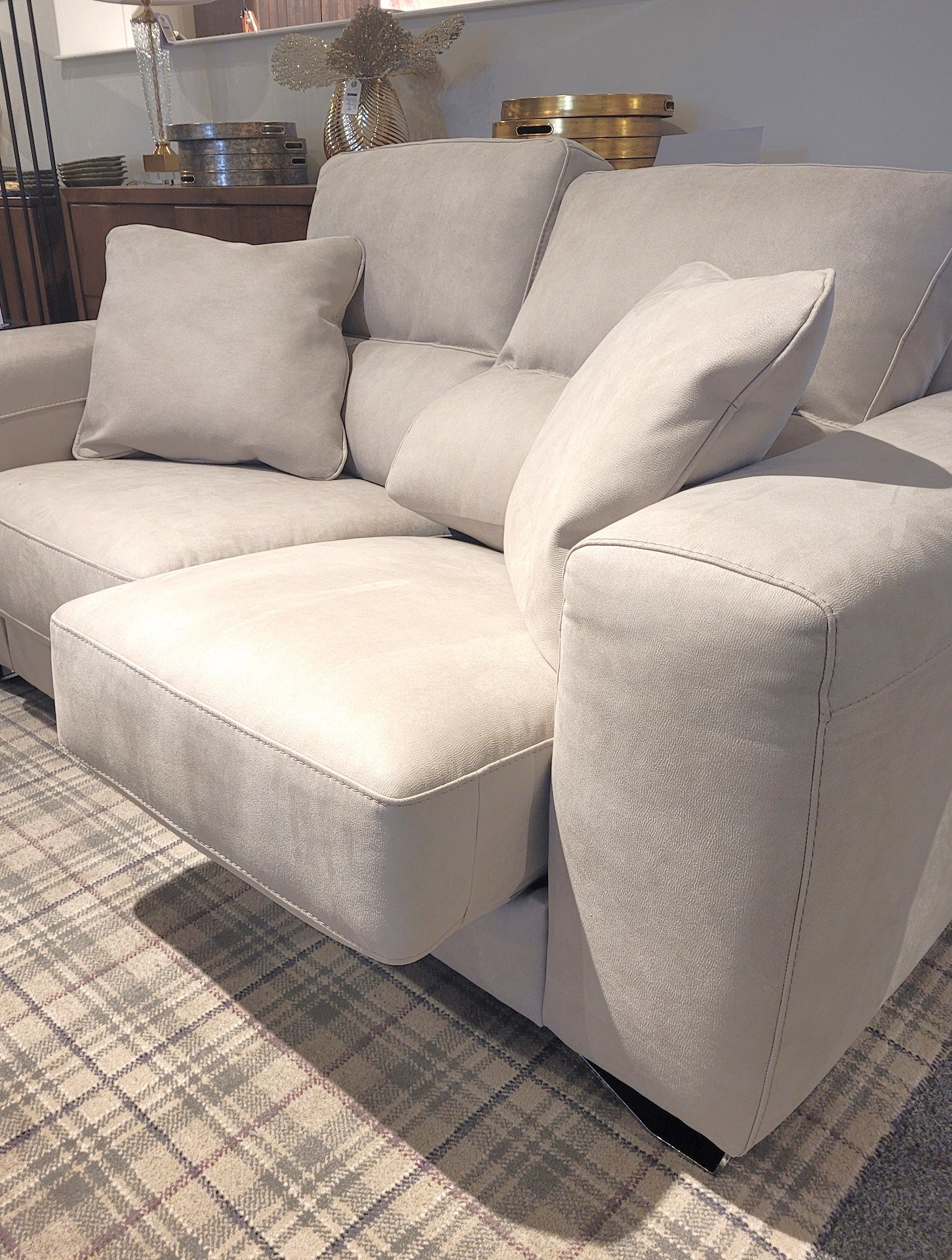 Lauren 3 Seater Slider Sofa - Light Grey