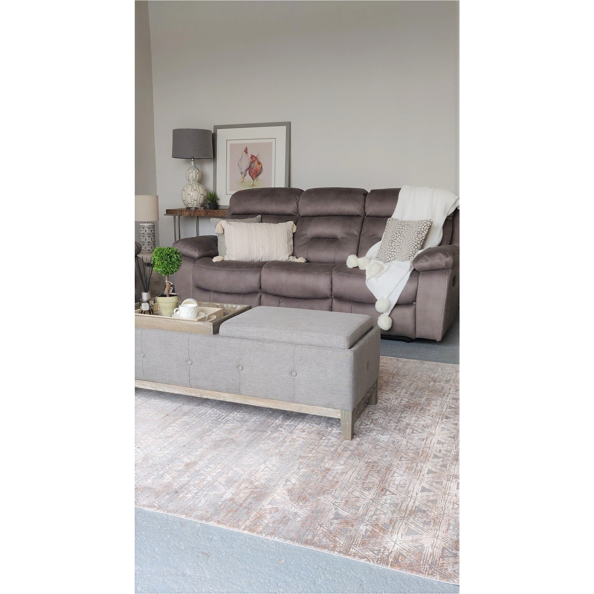 Legend 3 Seater Recliner Grey