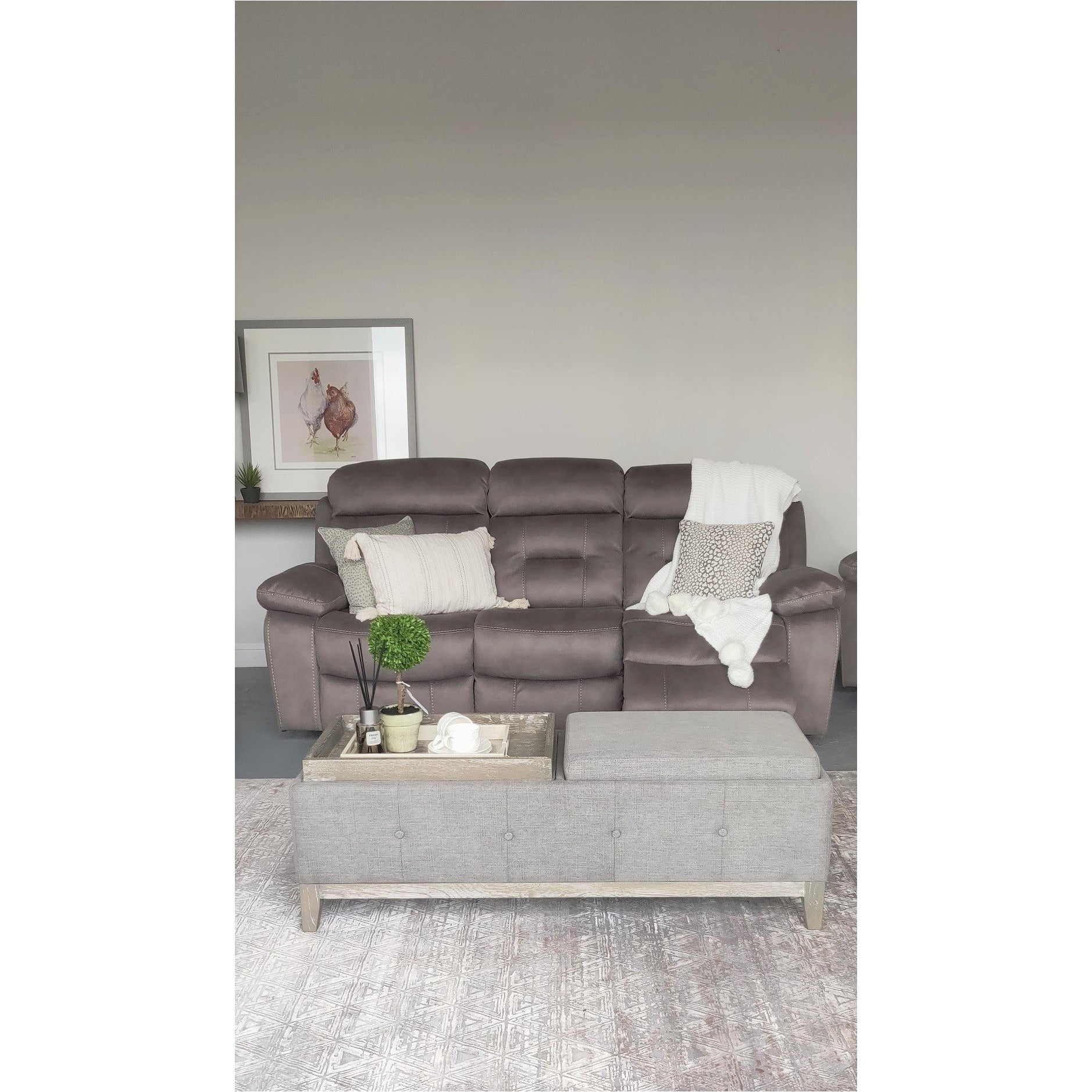 Legend 3 Seater Recliner Grey