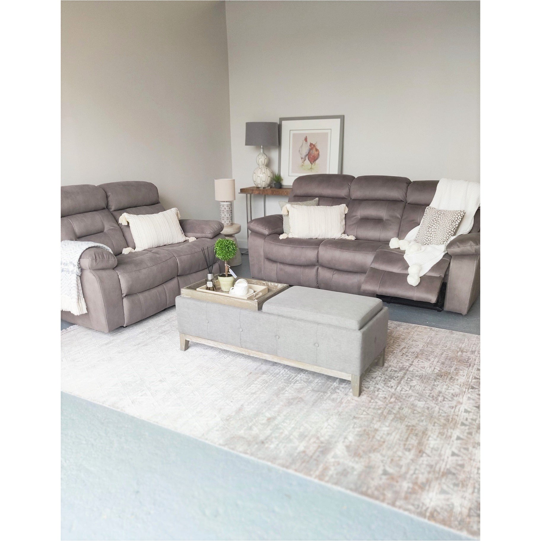 Legend 2 Seater Recliner Grey