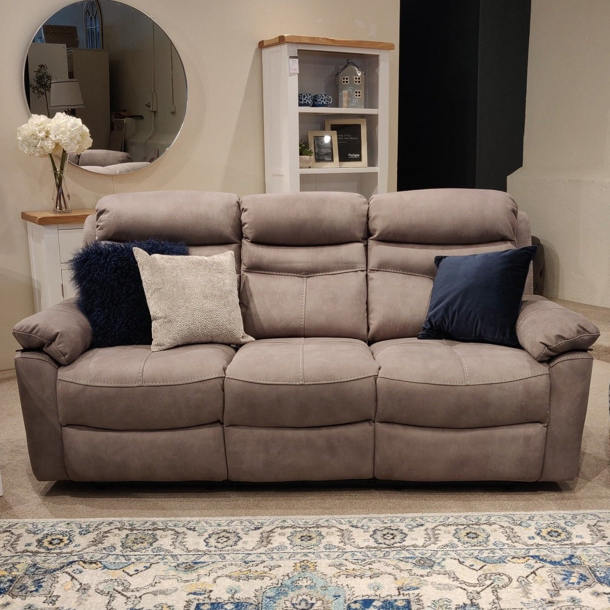 Lucy 3 Seater Recliner Grey from Upstairs Downstairs Furniture in Lisburn, Monaghan and Enniskillen