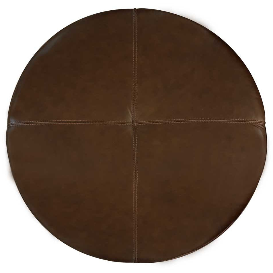 brown leather footstool