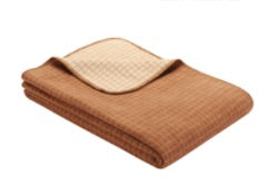 Manhattan Check Throw Camel