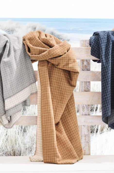 Manhattan Check Throw Camel