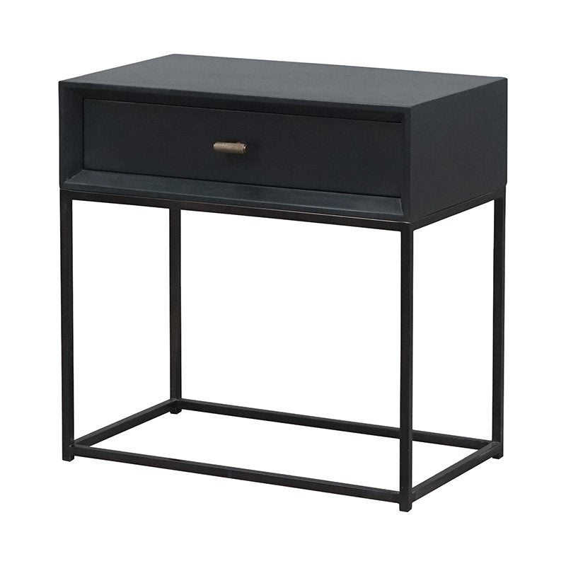 Milo Black 1 Drawer Bedside Table