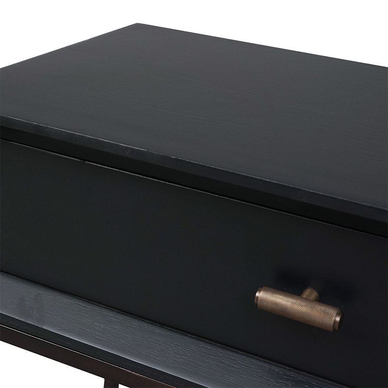Milo Black 1 Drawer Bedside Table