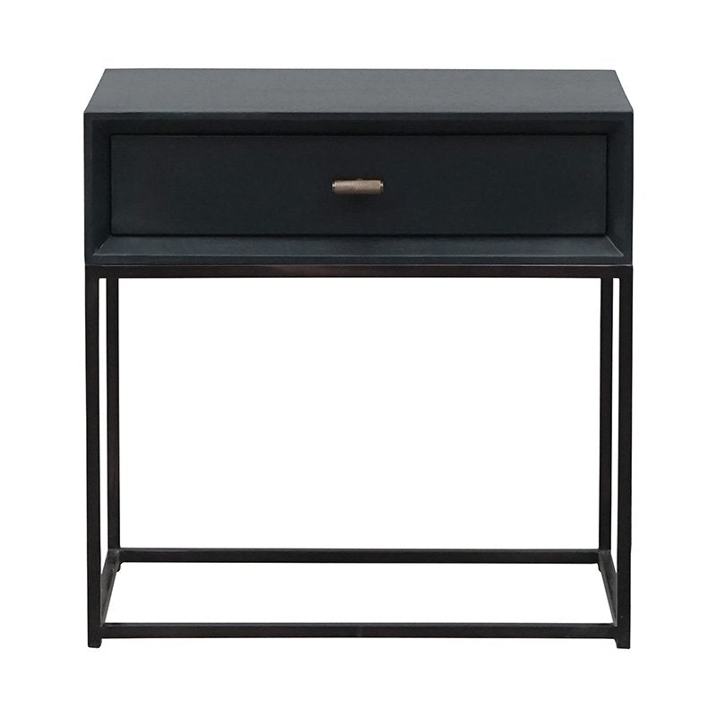 Thin black online bedside table