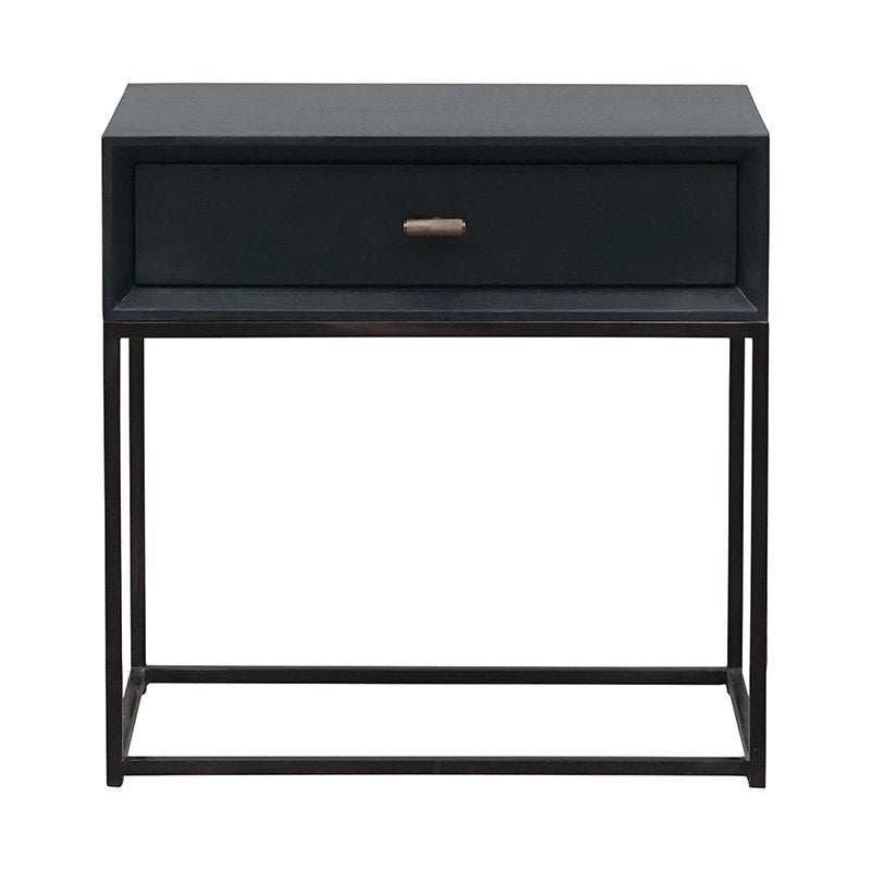 Milo Black 1 Drawer Bedside Table