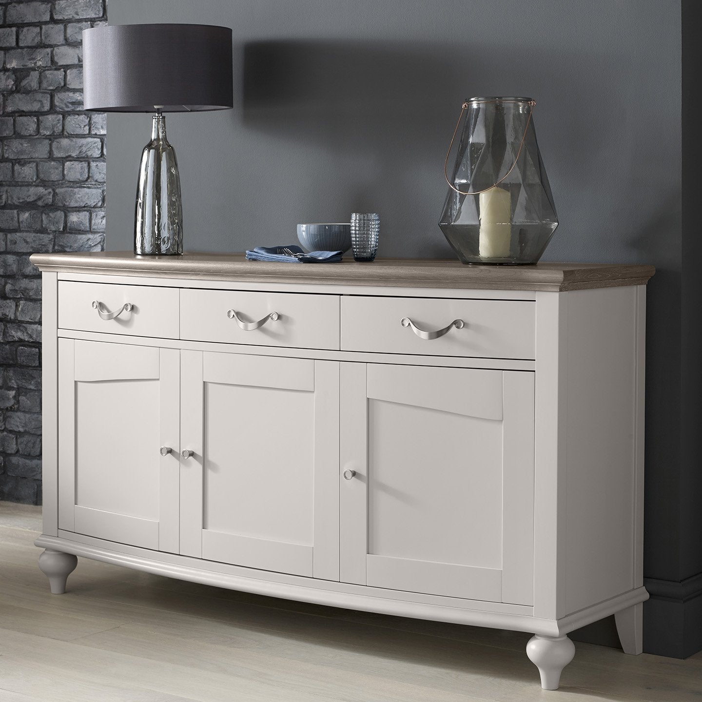 Montreux Large Sideboard - Soft Grey from Upstairs Downstairs Furniture in Lisburn, Monaghan and Enniskillen