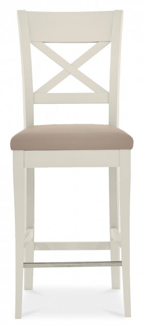 Montreux X Back Bar Stool Soft Grey Bonded Leather