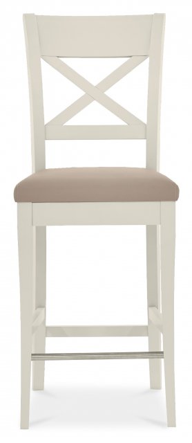 Montreux X Back Bar Stool Soft Grey Bonded Leather