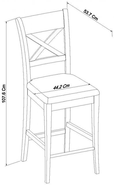 Montreux X Back Bar Stool Soft Grey Bonded Leather