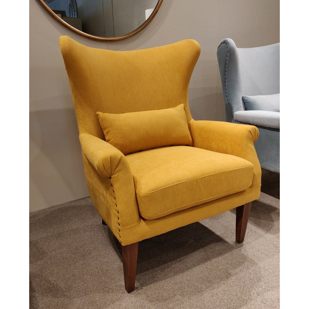 Myron Wing Chair Yellow from Upstairs Downstairs Furniture in Lisburn, Monaghan and Enniskillen, Ireland