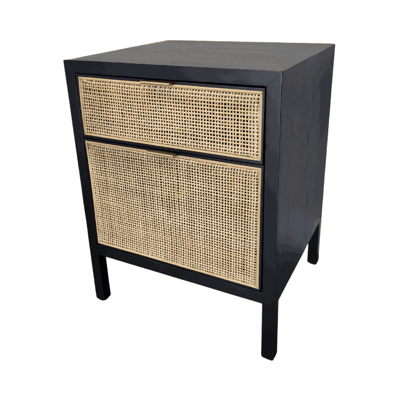 Newport 2 Drawer Cabinet Black