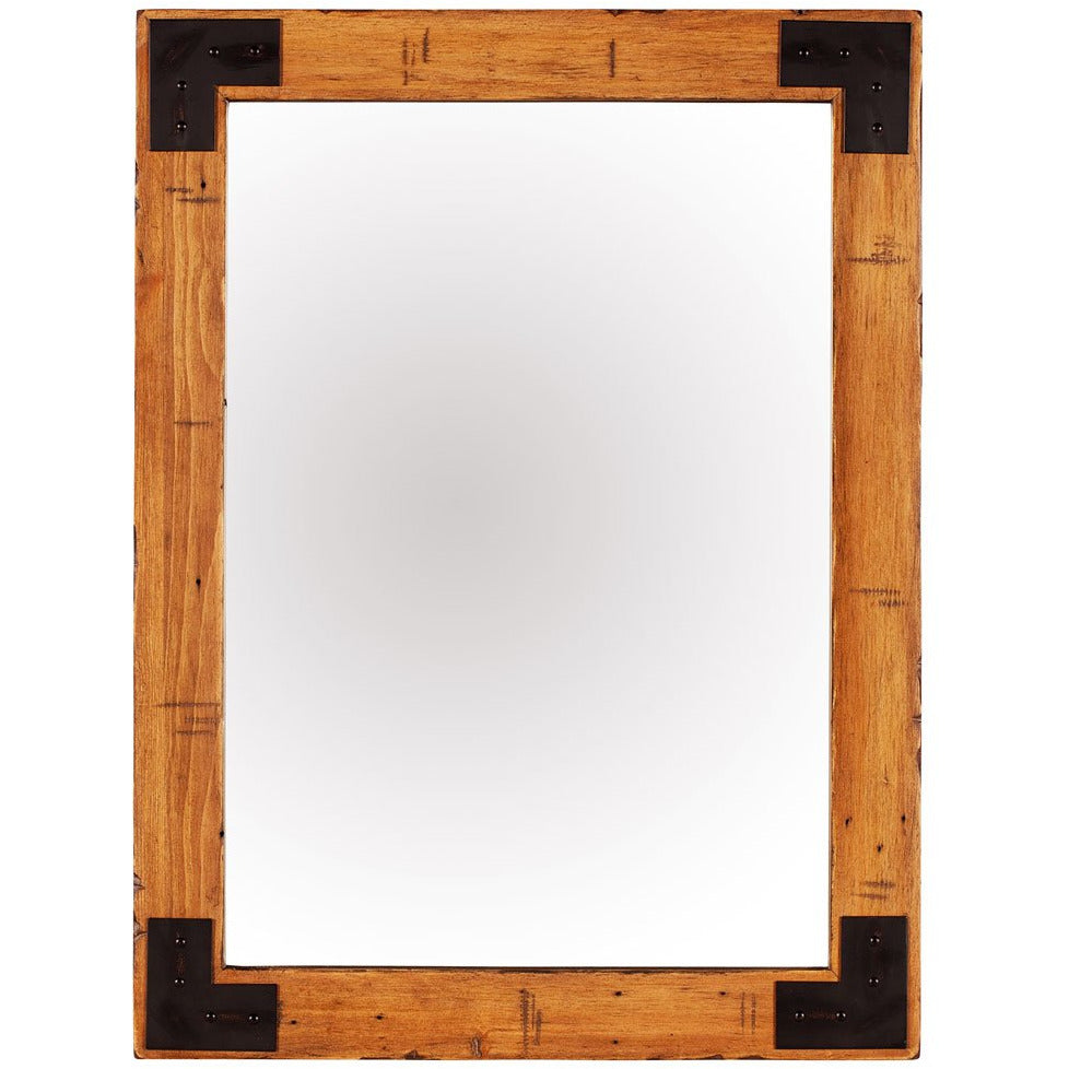 Rustic wood wall mirror