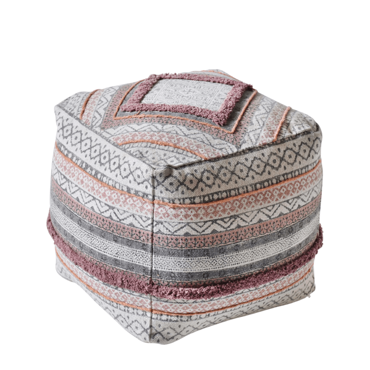 Ovisi Pouffe Hand Woven Multi Colour