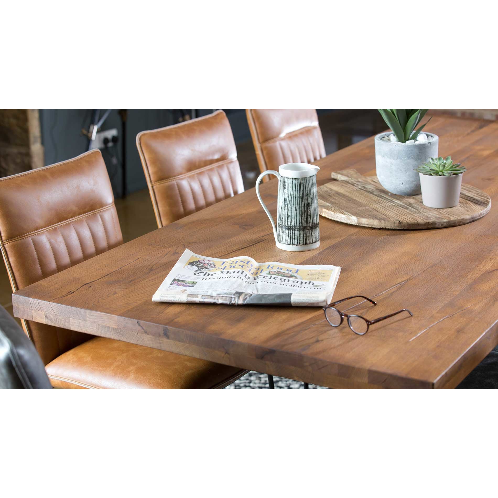 solid oak dining table