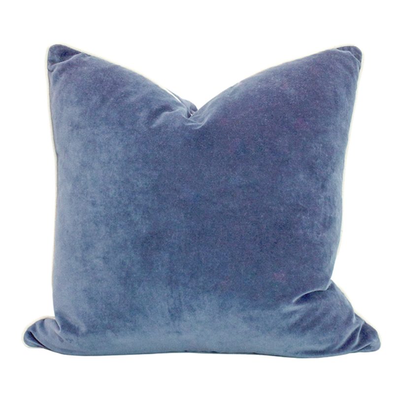 Unari Fjord Blue Velvet Cushion