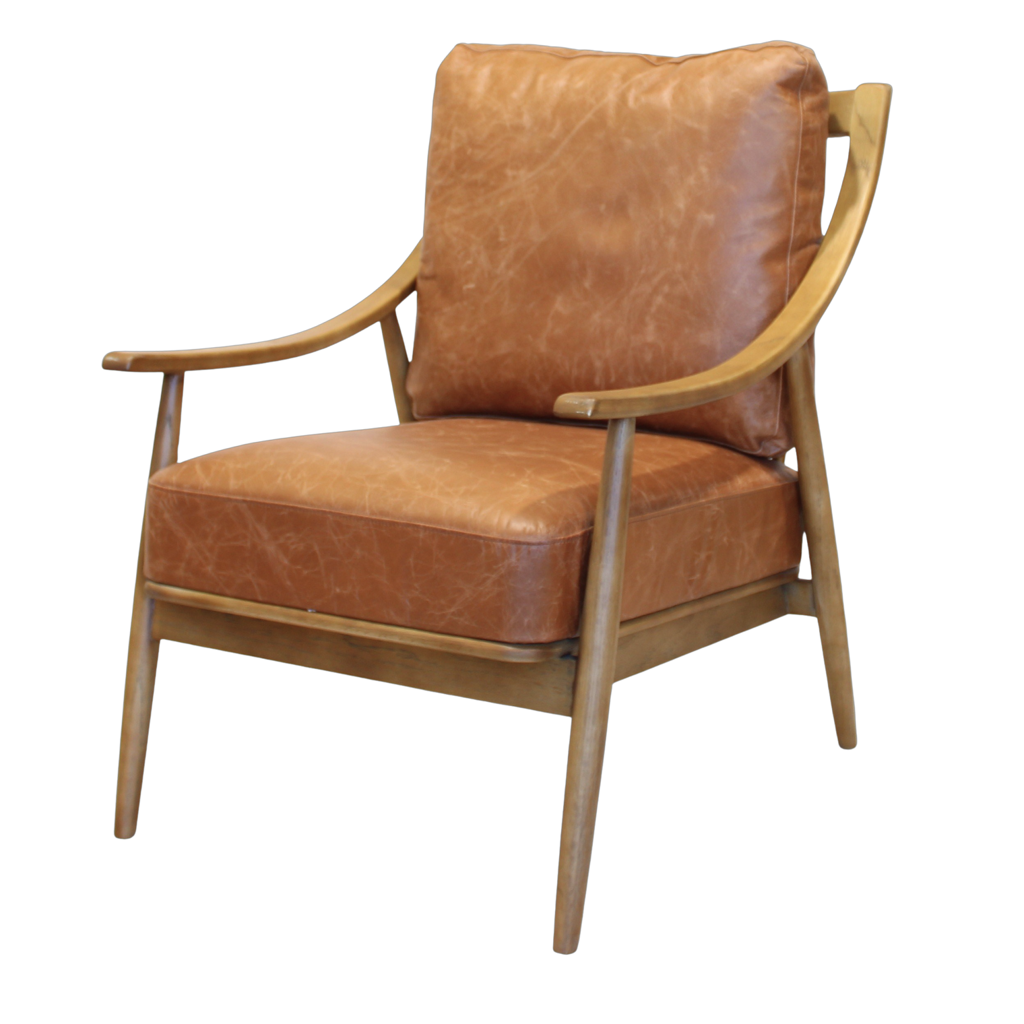 Victor Accent Chair Tan Leather