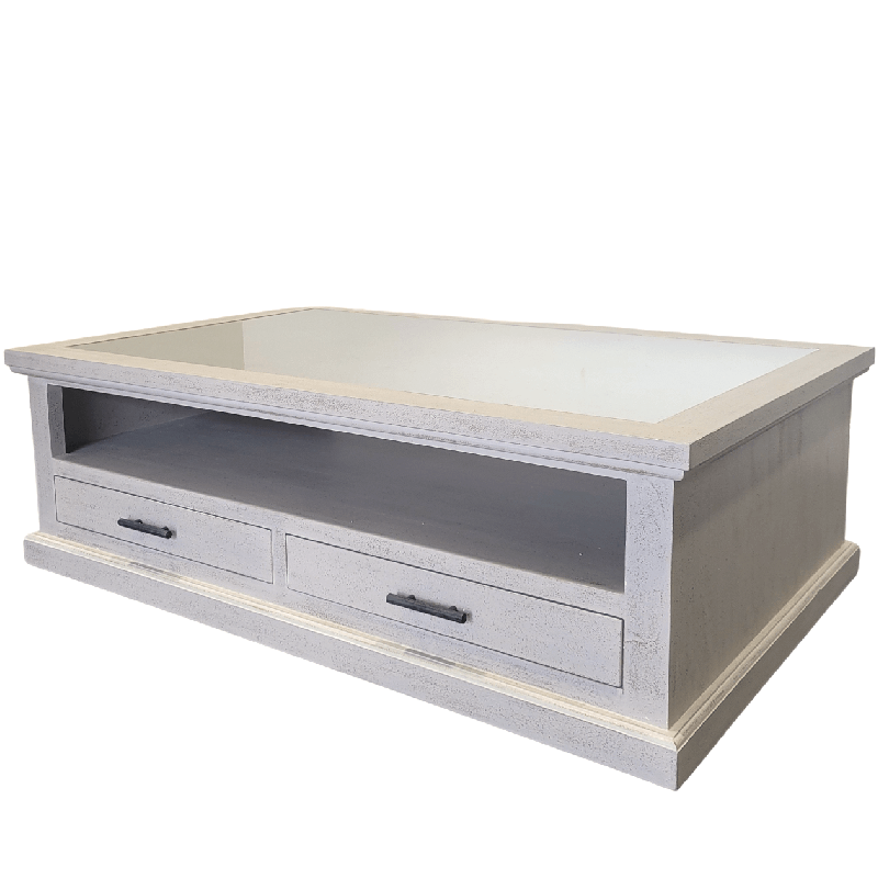 Windsor Grey Coffee Table Mirrored Top