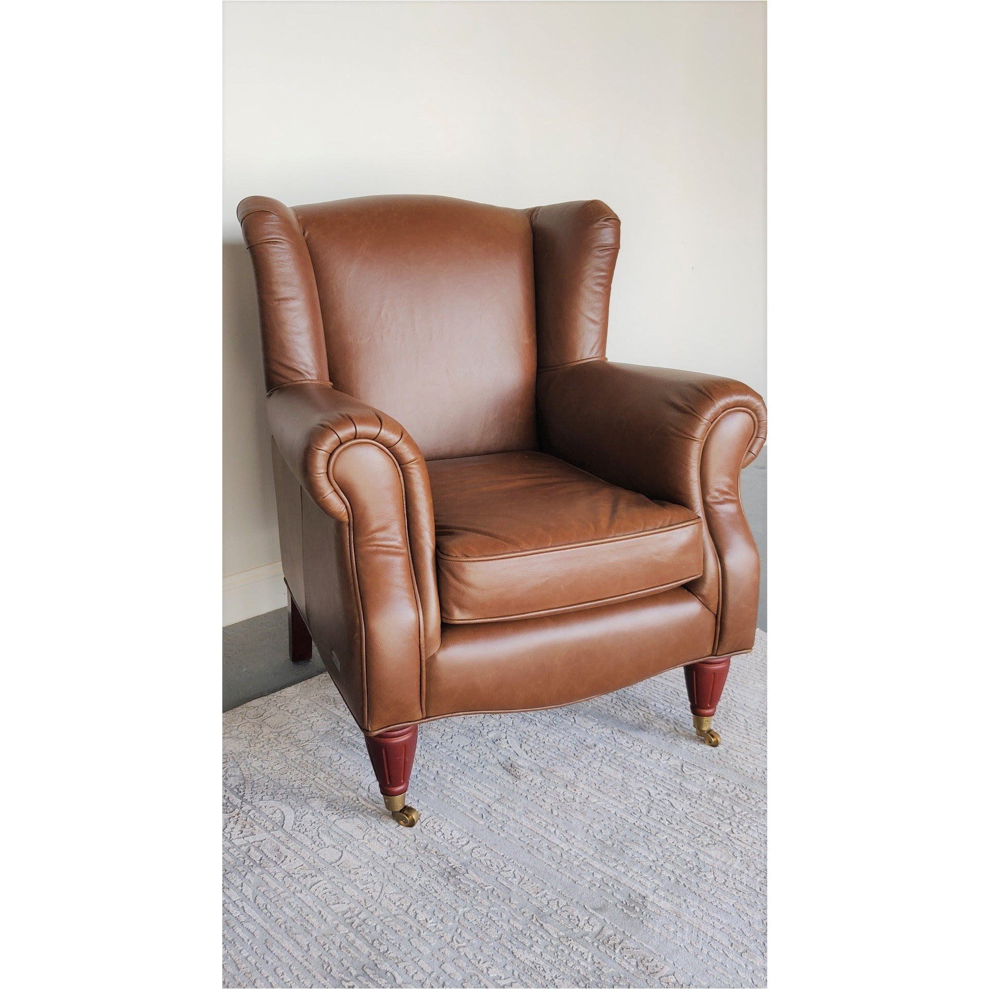 Leather Wing Back Armchair