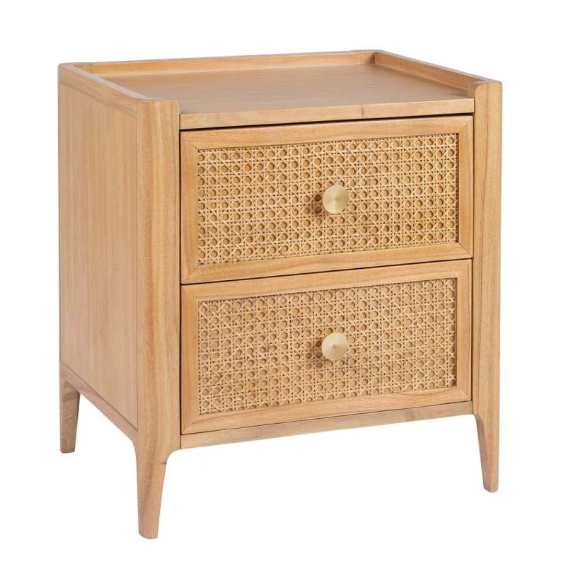 Bali bedside table | woven cane detailing | rattan detail | bohemian style | boho chic