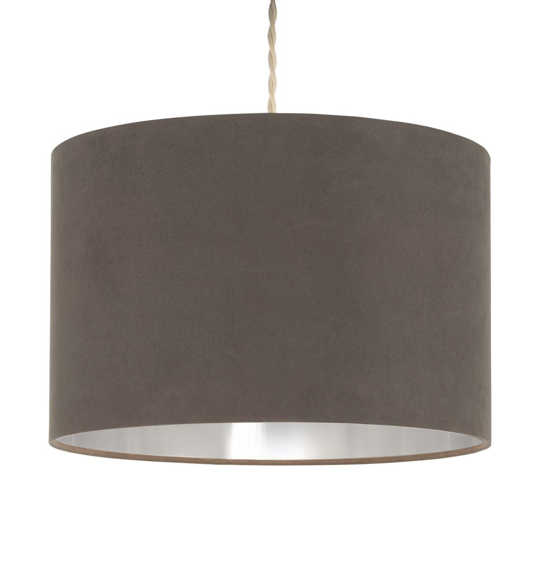 Velvie Grey Pendant Shade with Chrome Metallic Inner