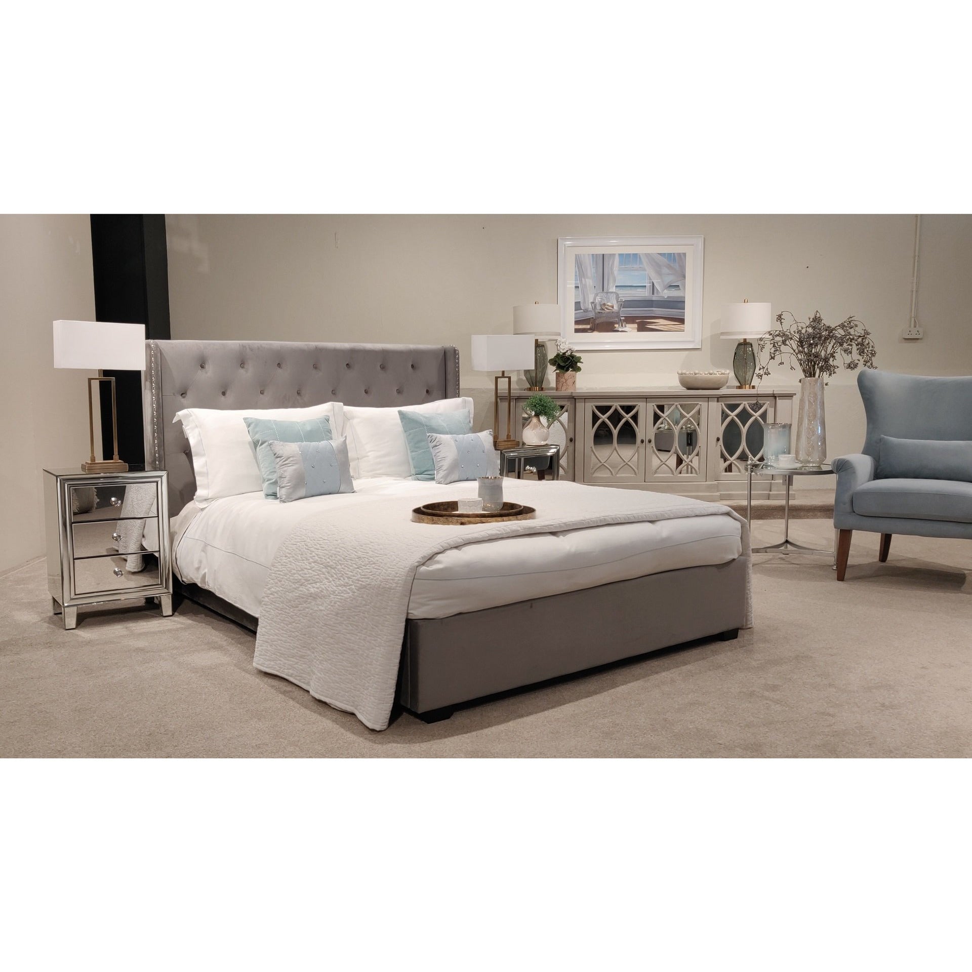 Grey Mirrored Sideboard from Upstairs Downstairs Furniture in Lisburn, Monaghan and Enniskillen