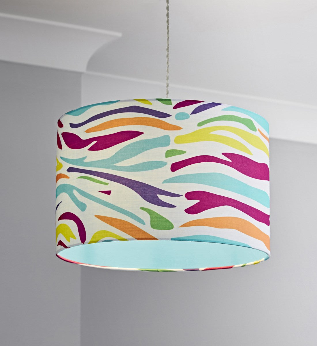 Multi Colour Zebra Print Pendant Shade