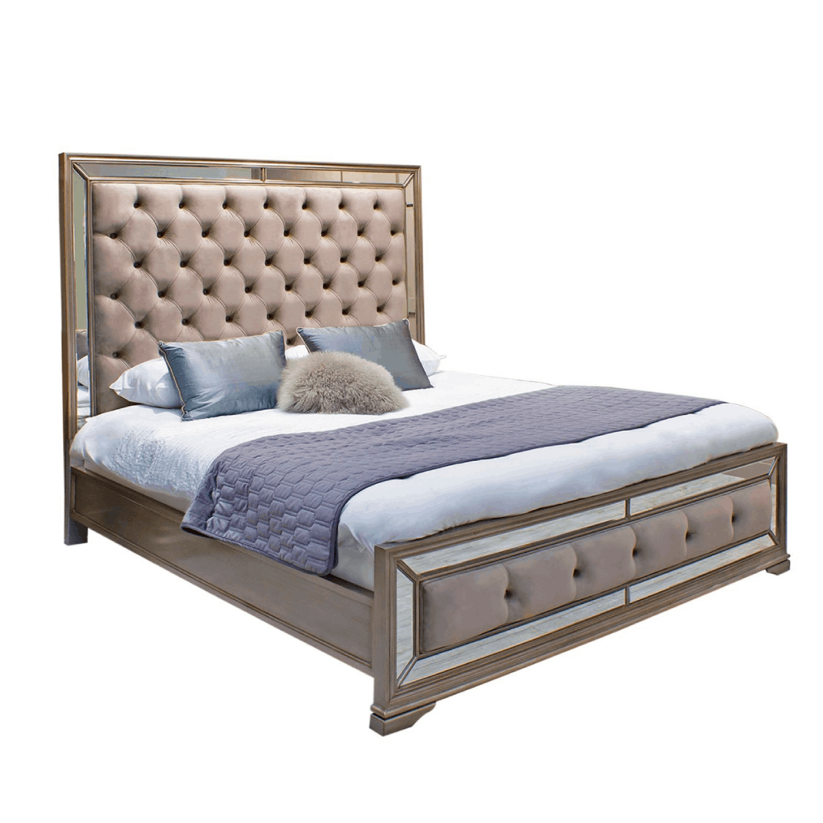 Mirrored bed frame full deals