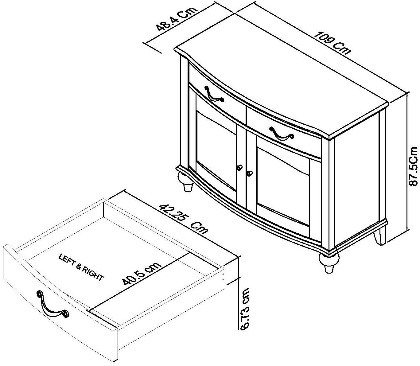 Montreux Small Sideboard - Soft Grey