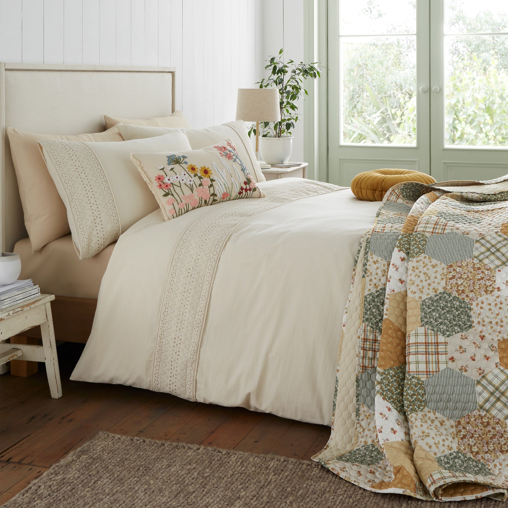 Broderie Anglaise Cream Duvet Set