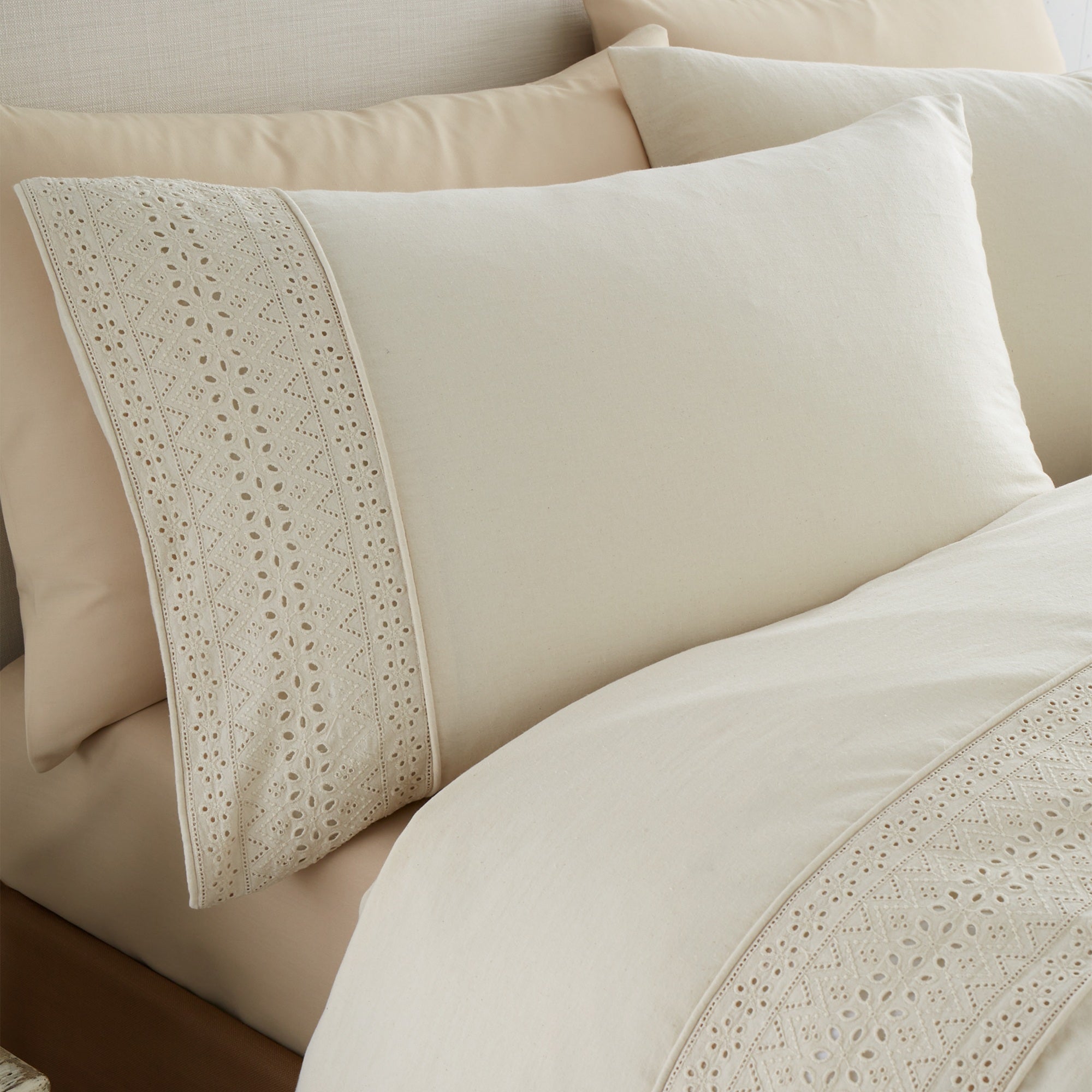 Broderie Anglaise Cream Duvet Set