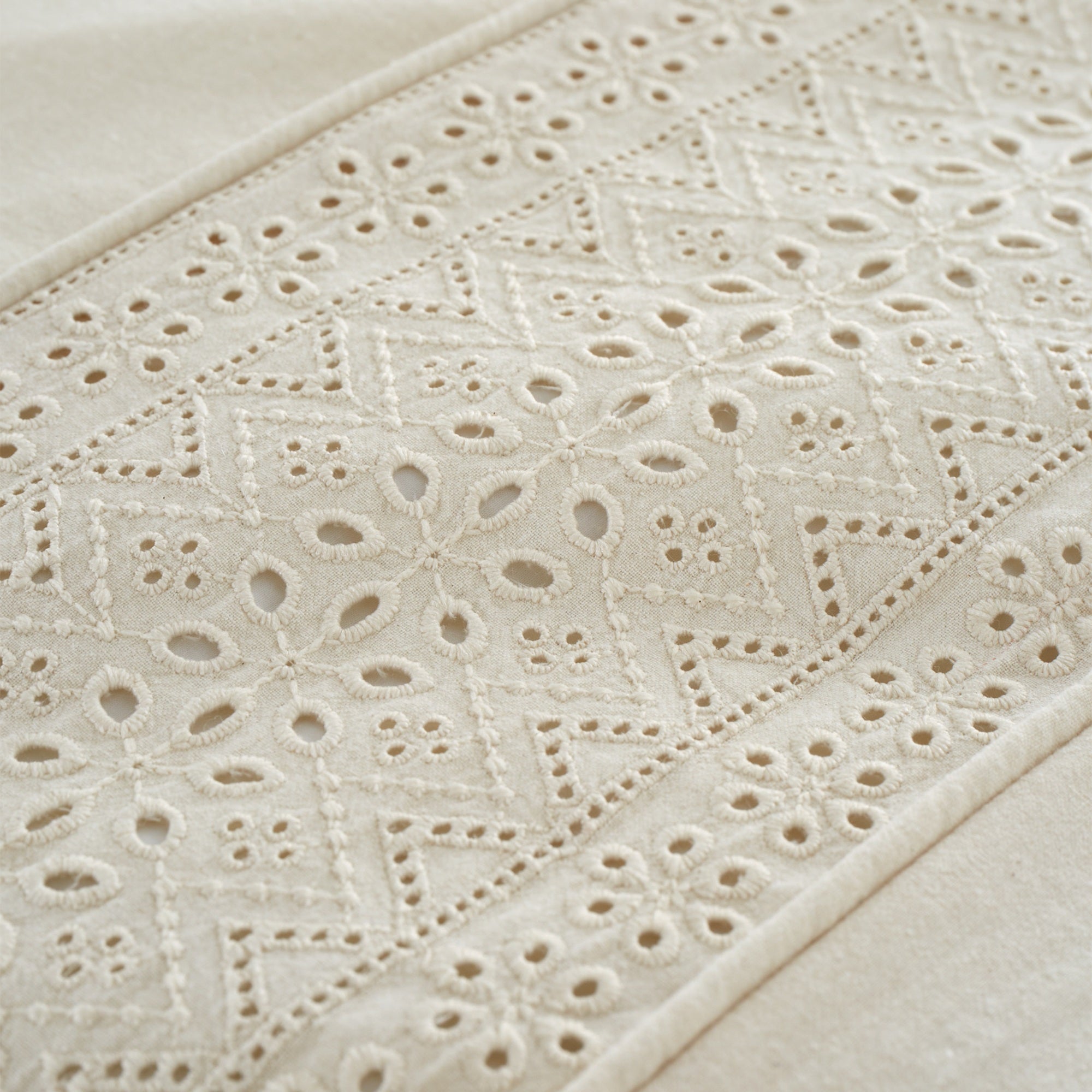 Broderie Anglaise Cream Duvet Set