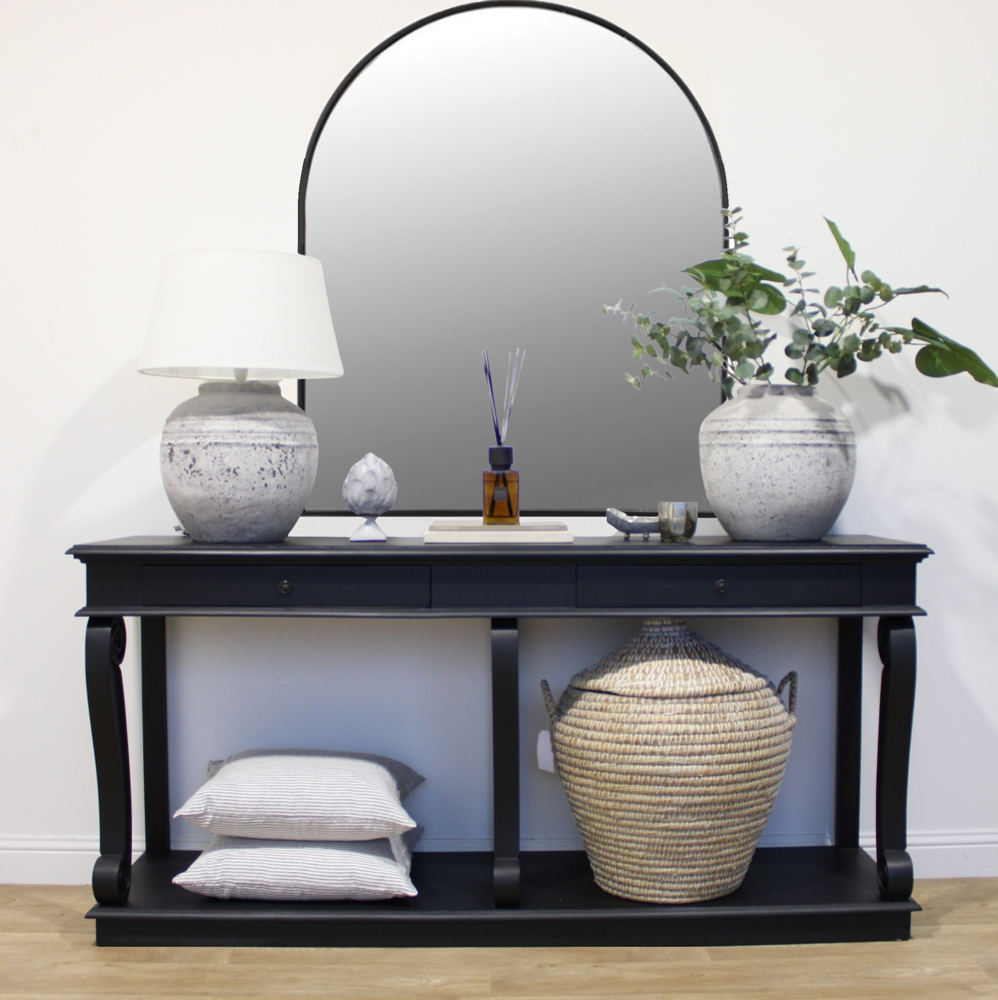 Black console table with doors deals